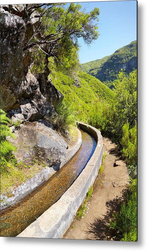 Landscape Metal Print featuring the photograph Levada Das 25 Fontes, Irrigation Canal by Jan Wlodarczyk