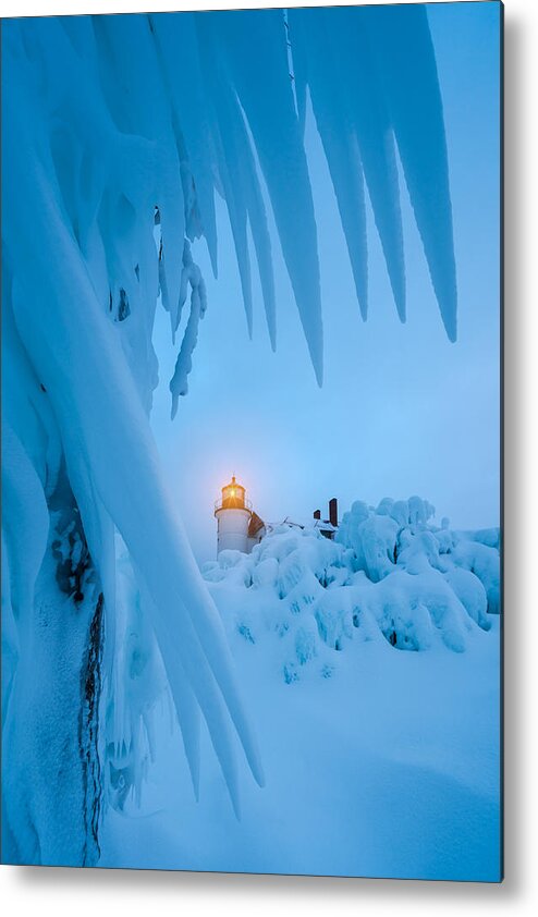 Lake Metal Print featuring the photograph Light In The Cold by John Fan