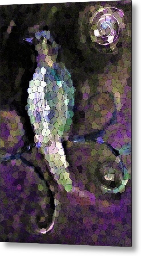 Stained Metal Print featuring the digital art Looking Past The Dark by Lisa Kaiser