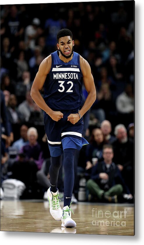 Karl-anthony Towns Metal Print featuring the photograph Los Angeles Lakers V Minnesota by Jordan Johnson