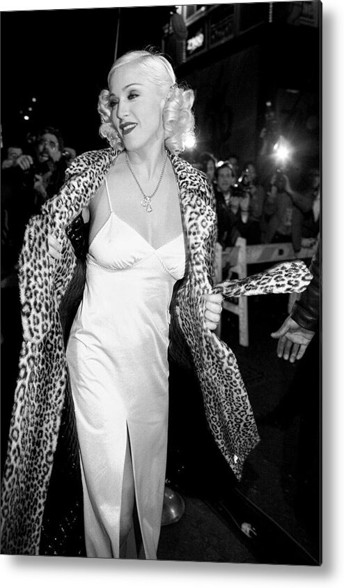 People Metal Print featuring the photograph Madonna Arrives For Her Pajama Party At by New York Daily News Archive
