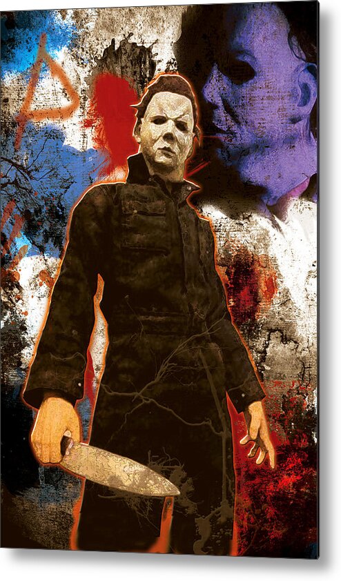 Michael Metal Print featuring the painting Michael Myers The Curse of Thorne by Xenomorphic Press