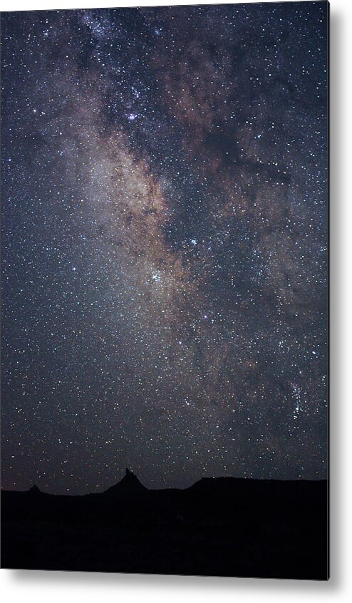 Galaxy Metal Print featuring the photograph Milky Way Galaxy Over Desert by David Hogan