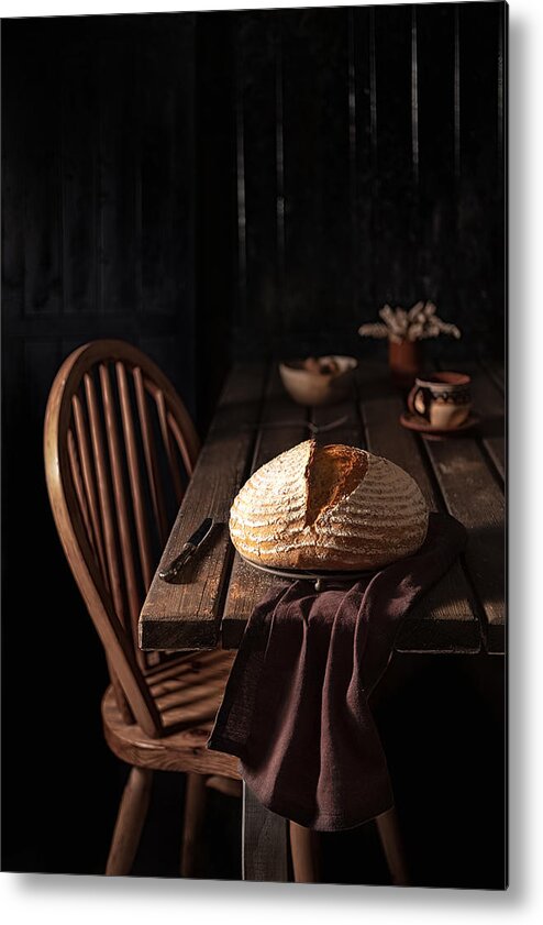 Bread Metal Print featuring the photograph Mixed Flour Country Bread by Denisa Vlaicu