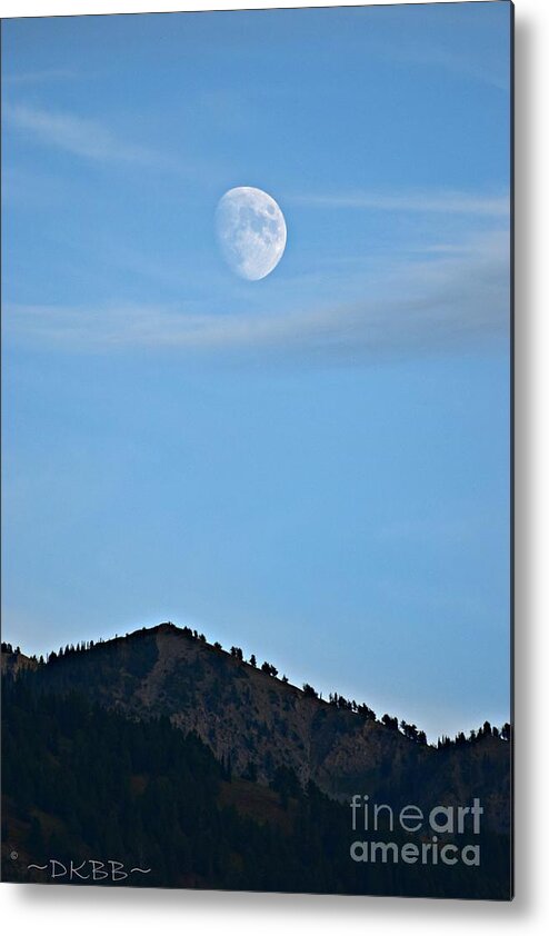 Moon Metal Print featuring the photograph Moon Over the Mountains by Dorrene BrownButterfield
