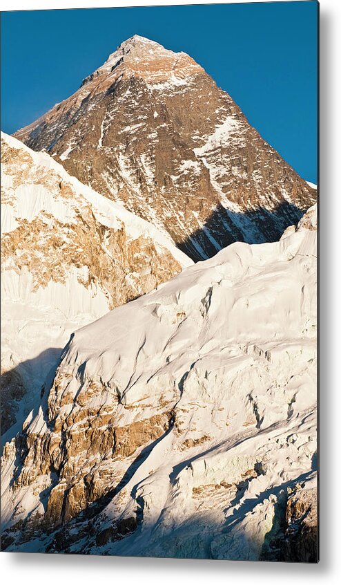 Himalayas Metal Print featuring the photograph Mt Everest Summit Sunset Snowy by Fotovoyager