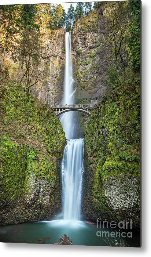 Scenics Metal Print featuring the photograph Multnomah Falls, Oregon, Usa by Jake Knapp