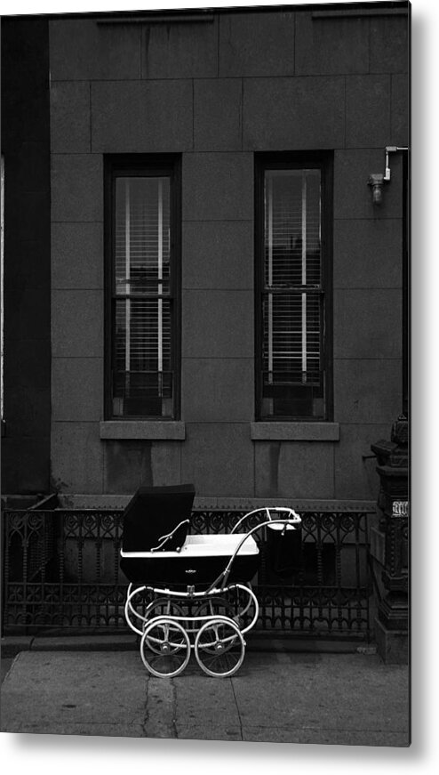 Baby Carriage Metal Print featuring the photograph Myc Brownstone And Pram by I C Rapoport