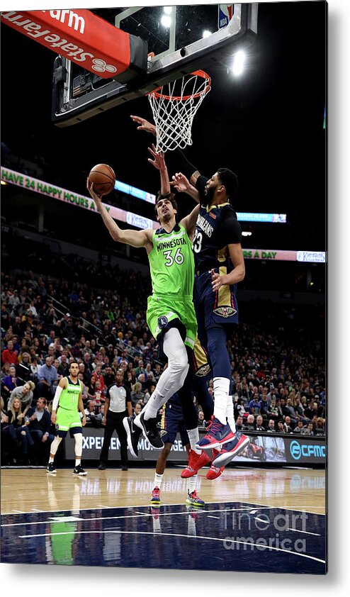 Nba Pro Basketball Metal Print featuring the photograph New Orleans Pelicans V Minnesota by Jordan Johnson