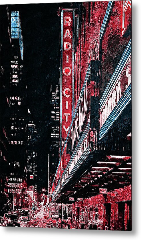 New York Panorama Metal Print featuring the painting New York Panorama - 53 by AM FineArtPrints