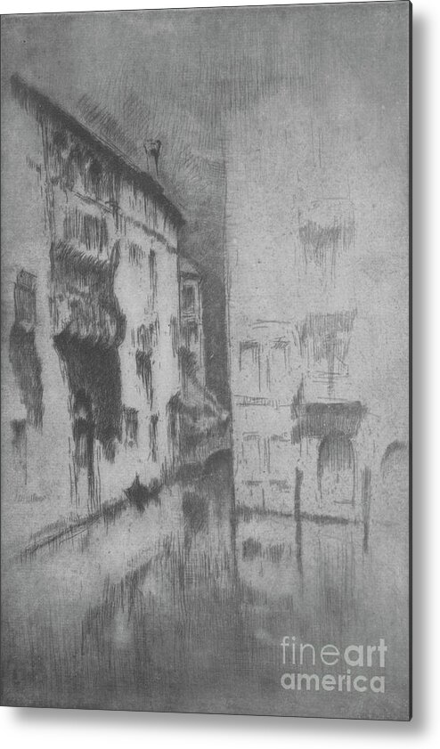 Etching Metal Print featuring the drawing Nocturne - Palaces, 1878, 1904 by Print Collector
