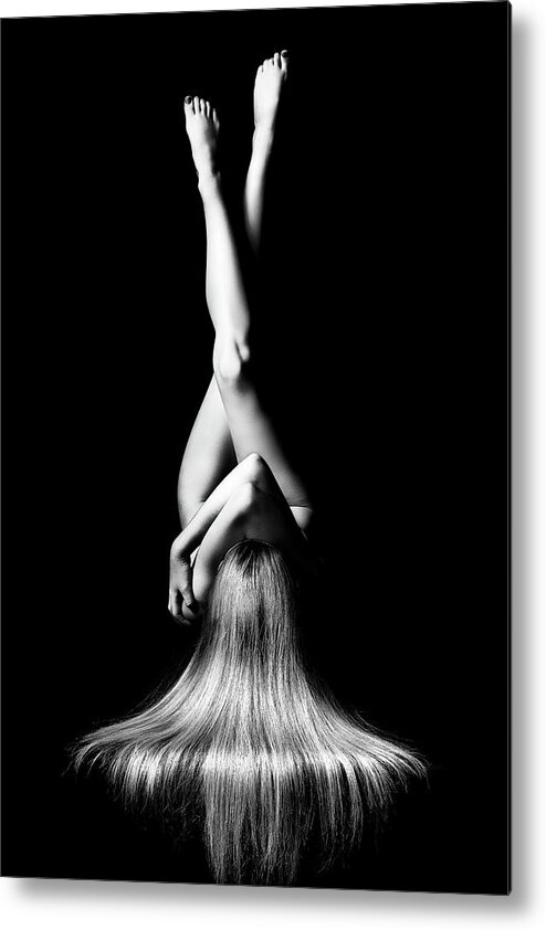 Woman Metal Print featuring the photograph Nude woman bodyscape 1 by Johan Swanepoel