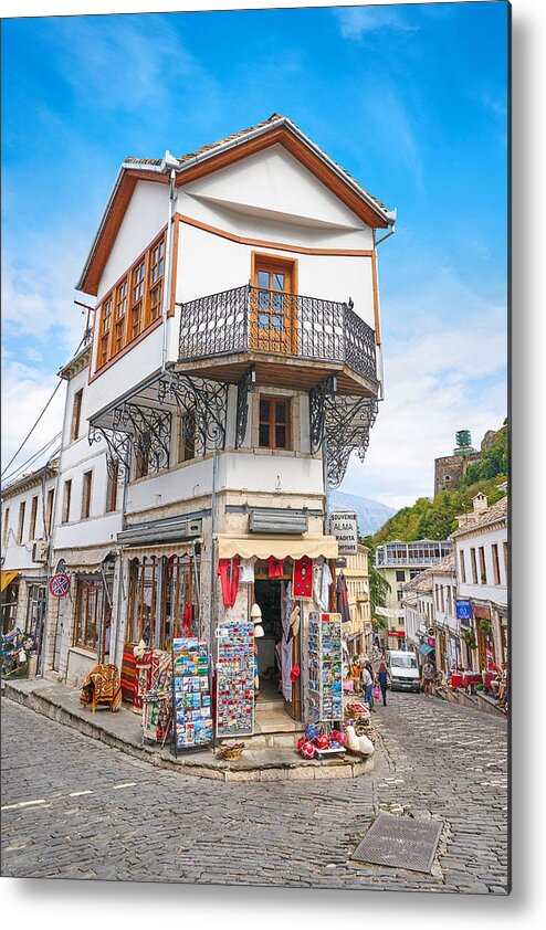 Cityscape Metal Print featuring the photograph Old Town In Gjirokaster, Unesco World by Jan Wlodarczyk