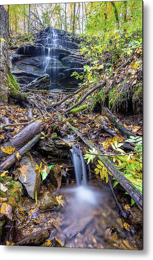 Fall Hollow Metal Print featuring the photograph Peaceful Waterfalls by Jordan Hill