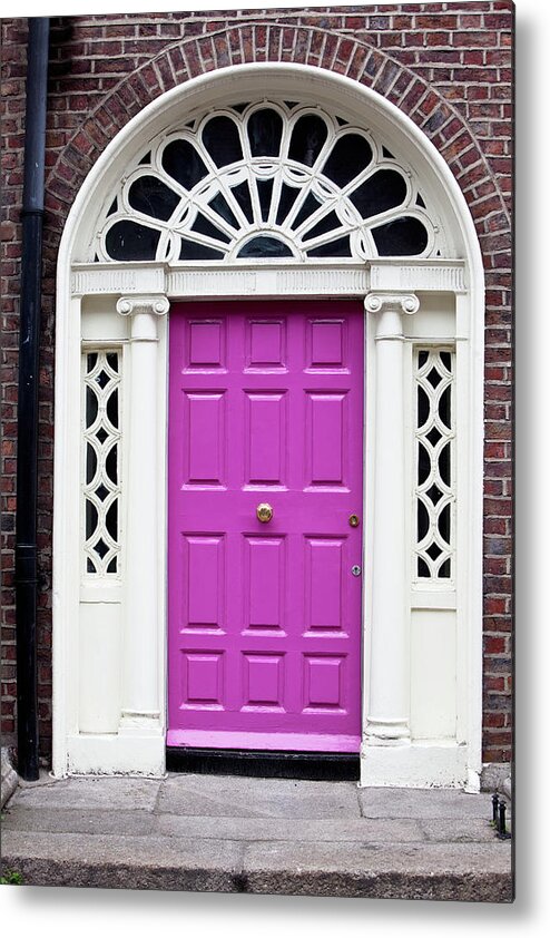 Steps Metal Print featuring the photograph Pink Door by Opla