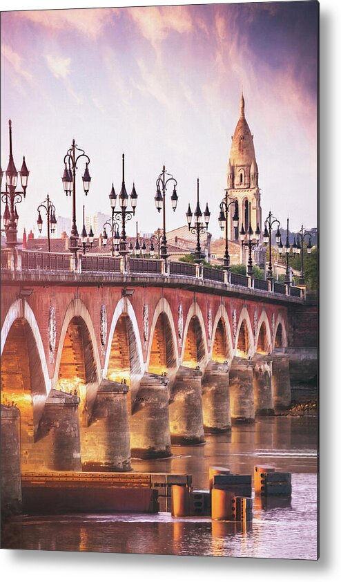 Bordeaux Metal Print featuring the photograph Pont de Pierre Bordeaux France by Carol Japp