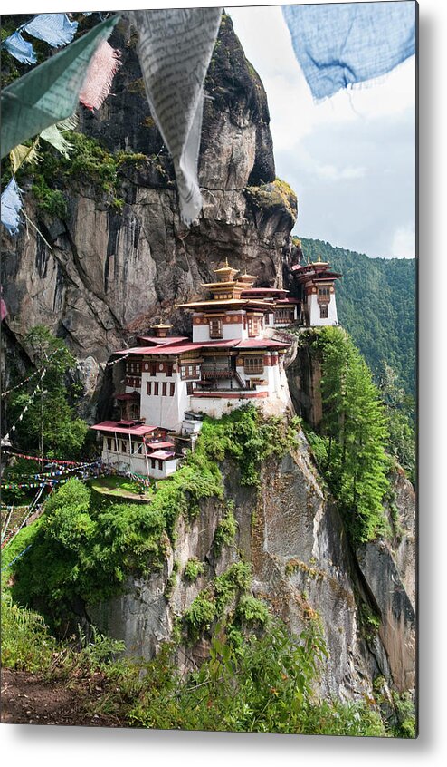 Built Structure Metal Print featuring the photograph Portrait View Of Tigers Nest Monastery by Leezsnow