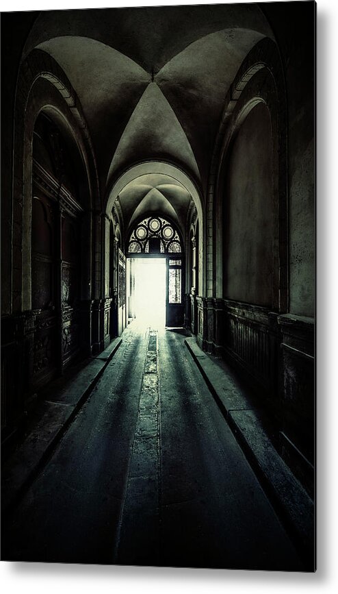 Corridor Metal Print featuring the photograph Pretty Passage with arch by Jaroslaw Blaminsky