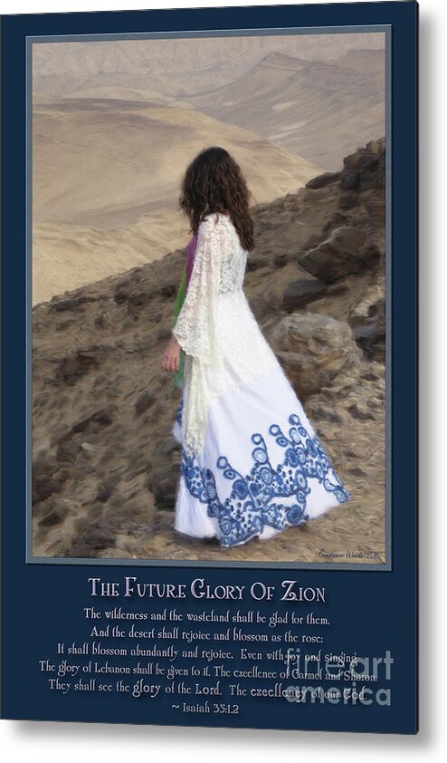 Prophetic Metal Print featuring the digital art Prophetess and Future Glory of Zion 3 by Constance Woods