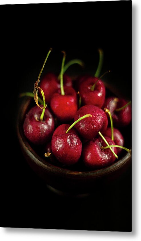 Cherry Metal Print featuring the photograph Red Cherry by Tati.photography