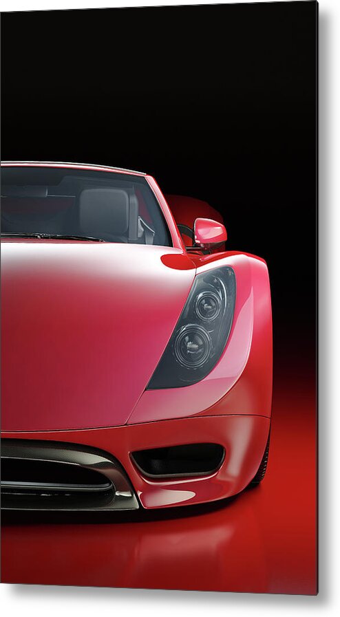 Vehicle Part Metal Print featuring the photograph Red Sports Car by Mevans