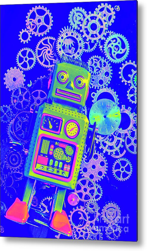 Retro Metal Print featuring the photograph Robot reboot by Jorgo Photography