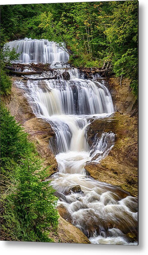 Waterfall Metal Print featuring the photograph Sable Falls by Brad Bellisle