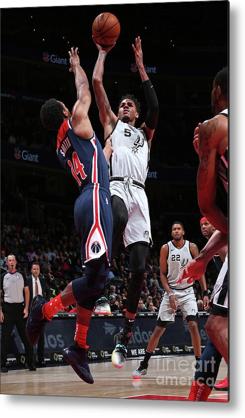 Dejounte Murray Metal Print featuring the photograph San Antonio Spurs V Washington Wizards by Ned Dishman