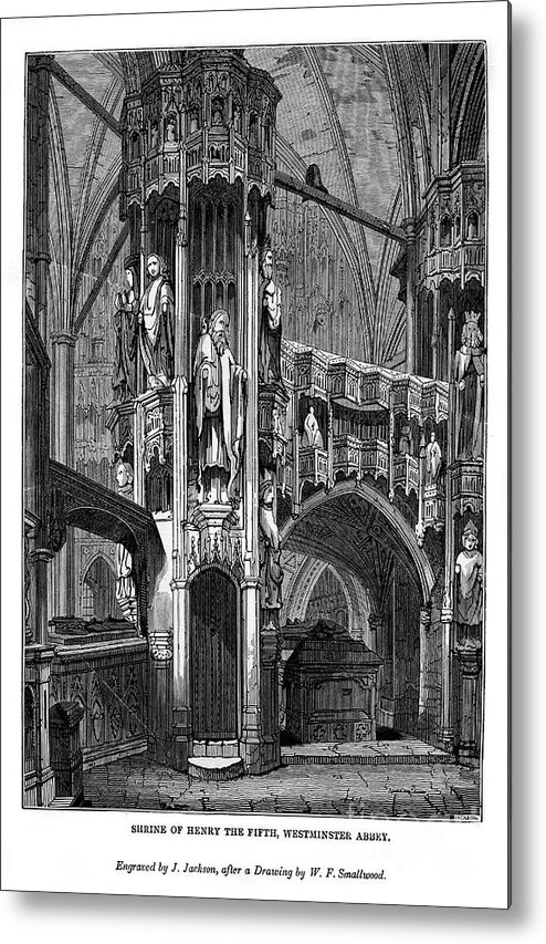 Cella Designs Metal Print featuring the drawing Shrine Of Henry V, Westminster Abbey by Print Collector