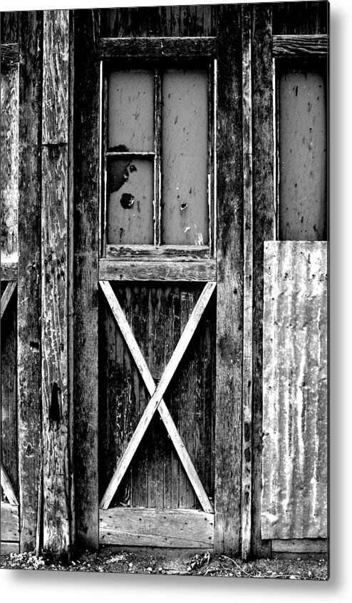 Black Color Metal Print featuring the photograph Sinclair Door by Herlordship