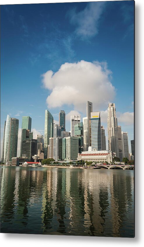 Water's Edge Metal Print featuring the photograph Singapore Central Business District by Fotovoyager