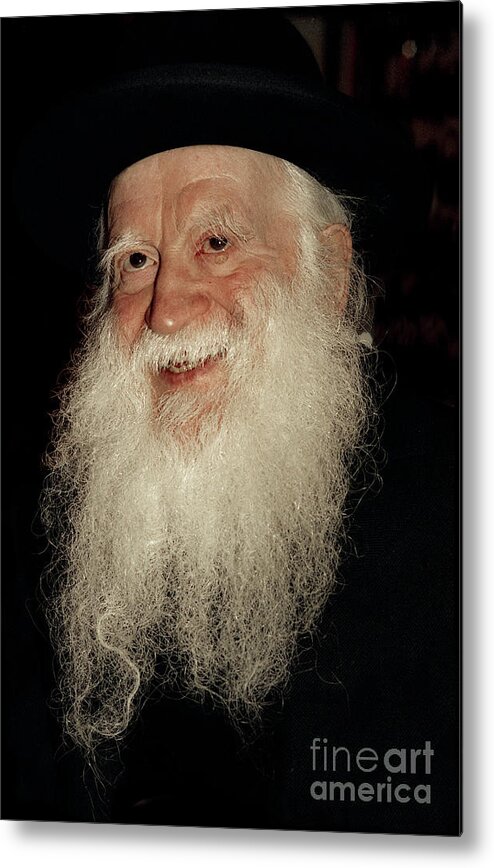 Segal Metal Print featuring the photograph Smiling Study of Rabbi Yehuda Zev Segal - Doc Braham - All Rights Reserved by Doc Braham
