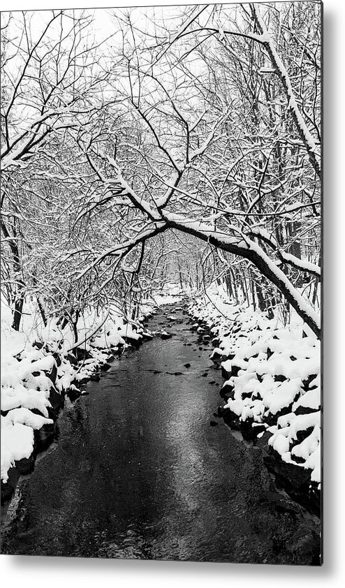 Winter Wonderland Metal Print featuring the photograph Snow Covered Creek by Liz Albro