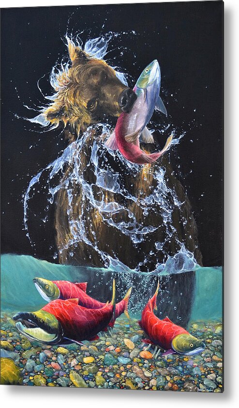 Sockeye Metal Print featuring the painting Sockeye by James Corwin Fine Art