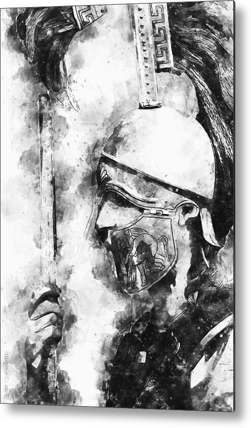 Spartan Warrior Metal Print featuring the painting Spartan Hoplite - 30 by AM FineArtPrints