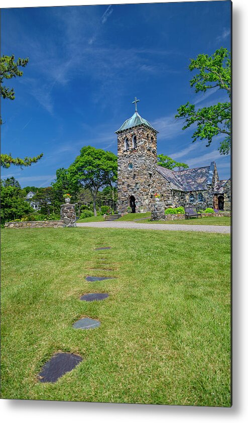 Kennebunkport Metal Print featuring the photograph St Ann's Church Peaceful Kennebunkport Maine by Betsy Knapp