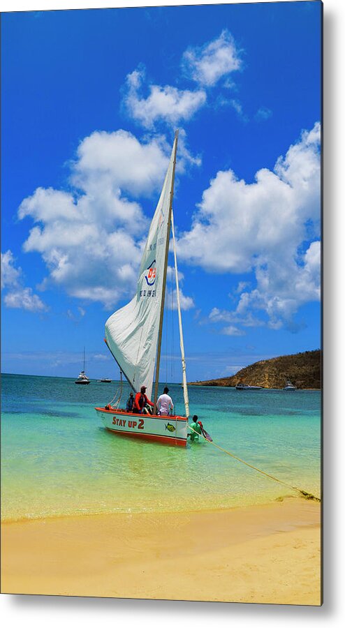 Sailboat Metal Print featuring the photograph Stay Up 2 Sailing in Anguilla by Ola Allen