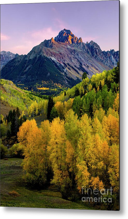 Mt Sneffels Metal Print featuring the photograph Sunset on Mt Sneffels by Ronda Kimbrow