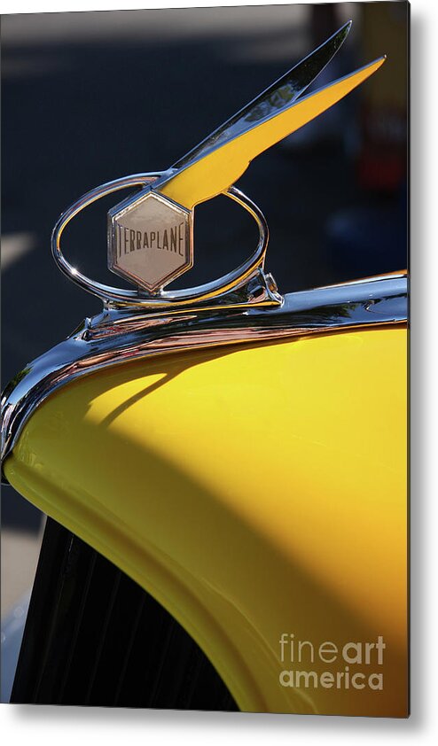 Terraplane Hood Ornament Metal Print featuring the photograph Terraplane Hood Ornament by Terri Brewster