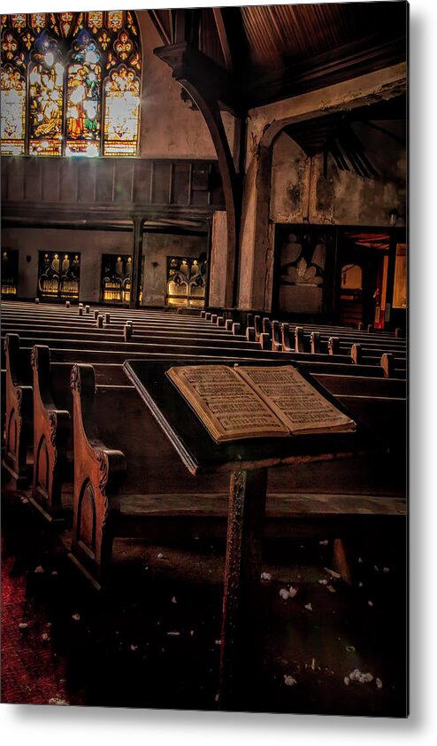 Abandoned Metal Print featuring the photograph The Hymnal by Kristia Adams