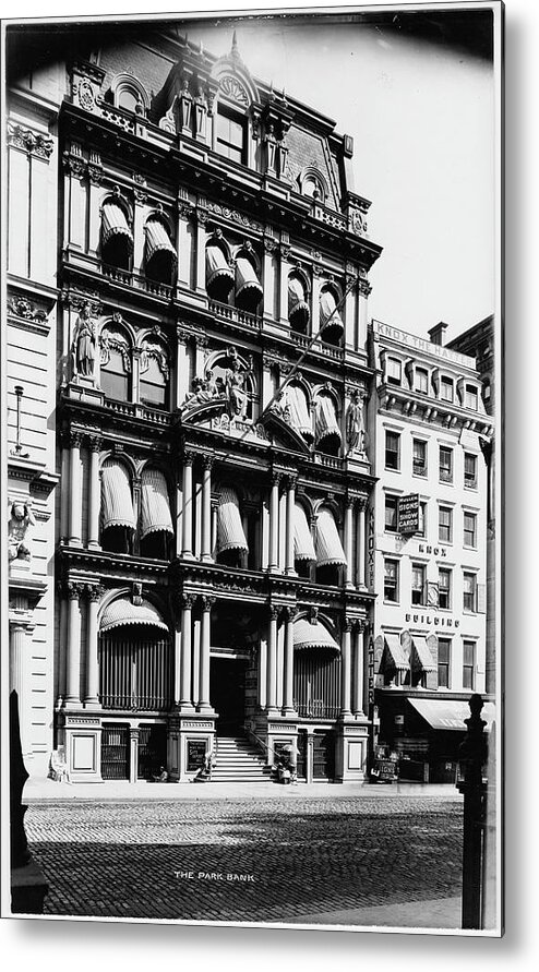 Finance Metal Print featuring the photograph The Park Bank by The New York Historical Society