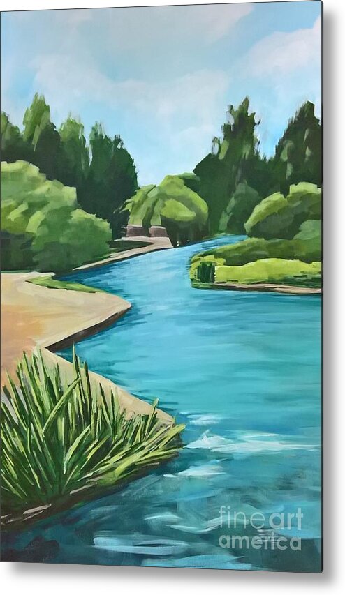 Jordan River Metal Print featuring the painting The River Jordan by Lisa Dionne