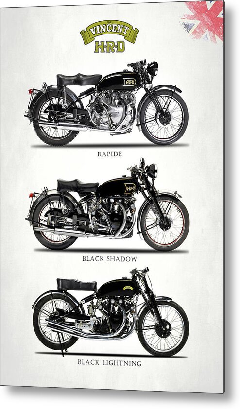 Vincent Motorcycle Metal Print featuring the photograph The Vincent Collection by Mark Rogan