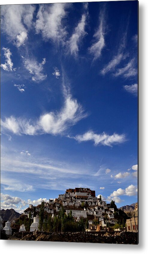 Tranquility Metal Print featuring the photograph Thikse Monastery by Aditi Das Patnaik