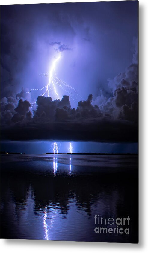 Lightning Metal Print featuring the photograph Electric Blue #1 by Quinn Sedam