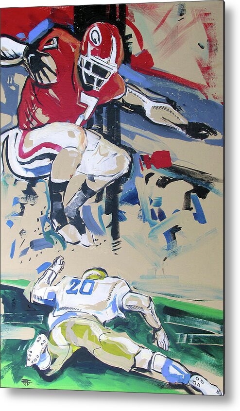 Uga Notre Dame 2019 Metal Print featuring the painting UGA vs Notre Dame 2019 by John Gholson