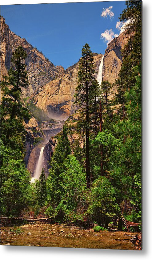 Yosemite National Park Metal Print featuring the photograph Upper and Lower Yosemite Falls by Greg Norrell