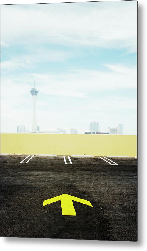 California Metal Print featuring the photograph Usa, Nevada, Las Vegas, Rooftop Parking by A.c.