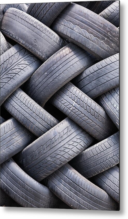 Heap Metal Print featuring the photograph Used Tires by Zoran Milich
