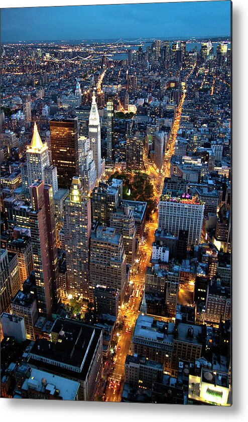 Fifth Avenue Metal Print featuring the photograph View Down 5th Avenue From Empire State by Matt Burke 2012